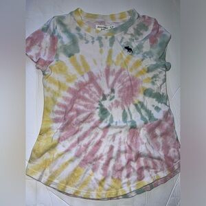 Abercrombie tie dye graphic logo tee